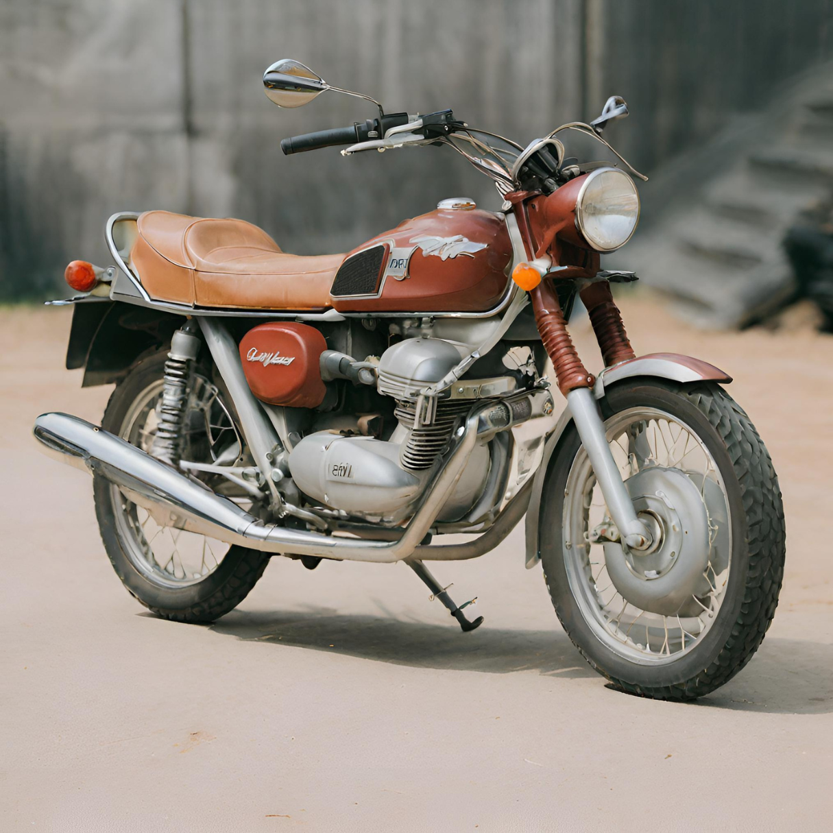 A reliable motorcycle parked on a dirt road.